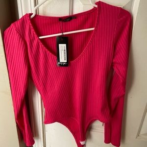 Nasty Gal hot pink bodysuit